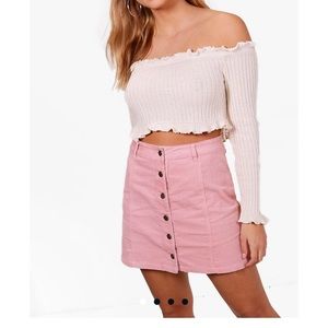 Pink button skirt